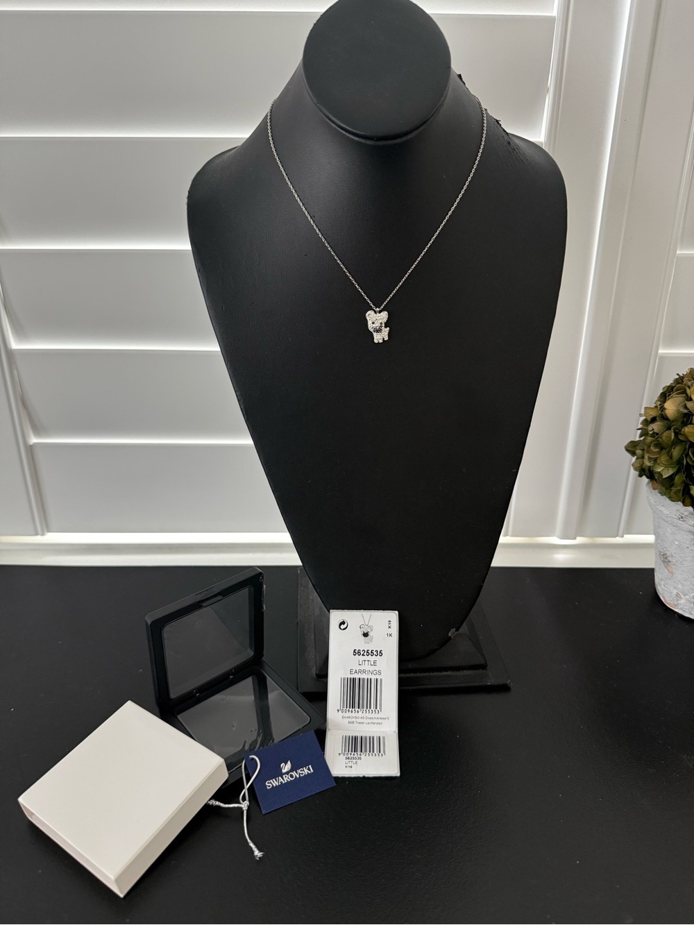 Swarovski Women's Necklace - Little Dog Pendant Rhodium Plated